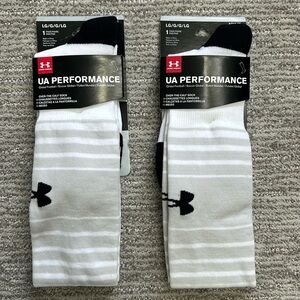 Under Armour UA Performance Football/Soccer  Over the Calf Socks New - 2 Pairs